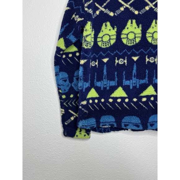 Disney Star Wars Sherpa Fleece Full Zip Jacket Stormtrooper Sz XS Navy AOP - Picture 9 of 14